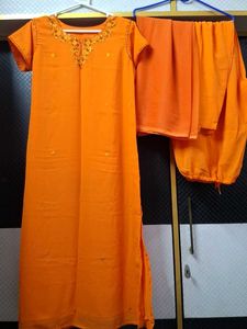 Vibrant Orange Kurta Set