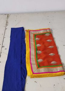 Yellow Embroidered Chanderi silk Suit w/ Pajami