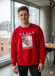 Red Graphic Print Sweatshirt (UNISEX)