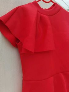 Chic Red Peplum Dress
