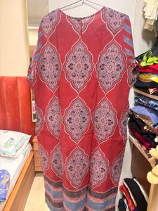 vrajbhoomi red block Print Kurta