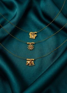 Gold Tone Charm Necklaces Set of 3