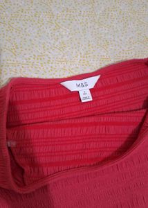 Ribbed Red Off-Shoulder Top