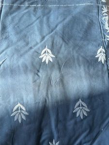 Embroidered Grey Cotton short Kurta