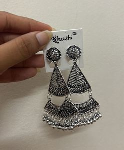 Silver Tone Boho Dangle Earrings