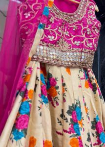 Vibrant Floral Print Lehenga Choli Set