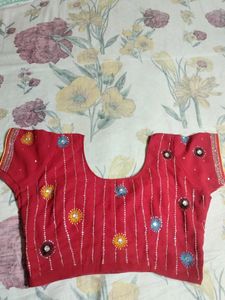 Red Colour Blouse Full Embroidery
