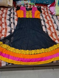 Colorful Embroidered Ethnic Gown