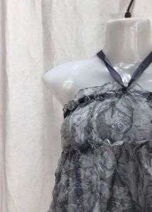 rose print grey frock