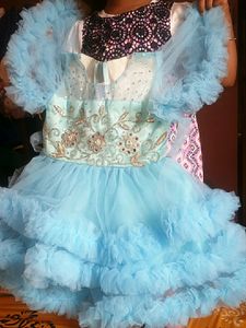 Cute Blue Ruffle Dress