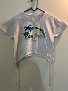 Beach Paradise Graphic Crop Top