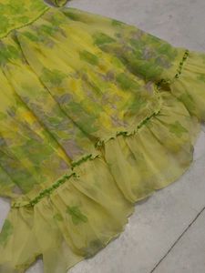 Yellow Floral Ruffle frock