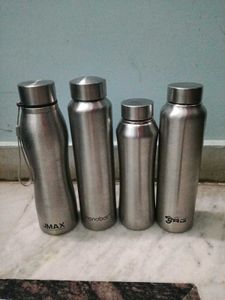 Set of 4 Stainless Steel Water Bottles