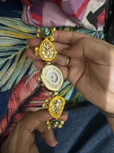 Exquisite Kundan Kada with Watch
