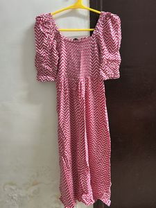 Zara Pink Chevron Print Dress