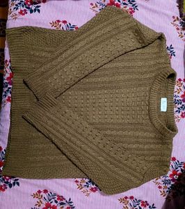Sale Brown Knit Pullover Sweater