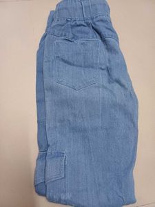 NEW Blue Denim Cargo Joggers