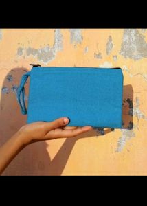 Embroidered Blue Hand Purse
