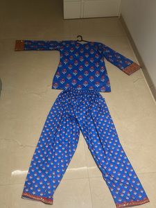 Beautiful Blue Floral Kurta Set