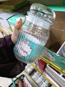 Set of 2 Decorative Glass Jars