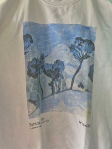 Cream Landscape Print Sweatshirt