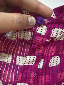 Pink Block Style Printed Kurta