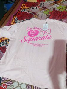 Cute Pink typoGraphic long T-Shirt