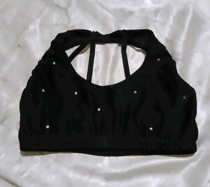 Black Rhineston Bra