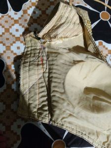 Beaded Golden Blouse For Occasion.