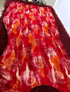 Red Embroidered Kurta Set