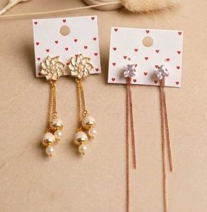 Floral Pearl & Crystal Drop Earrings Set