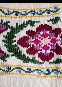 Floral Embroidered Knit Sweater