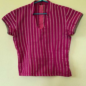 Ethnic Striped Crop Top