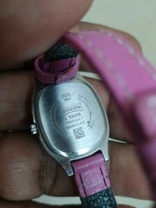 Sonata Pink Leather Strap Watch