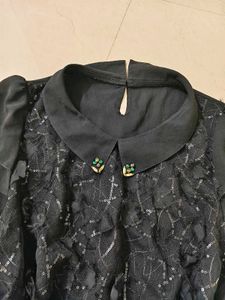 Elegant Black Embroidered Kurta