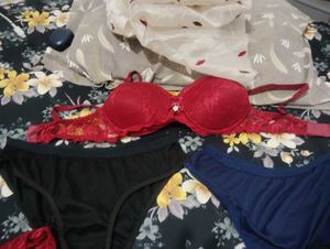 Lace Bra &amp; Panty Set and duppata with short dress