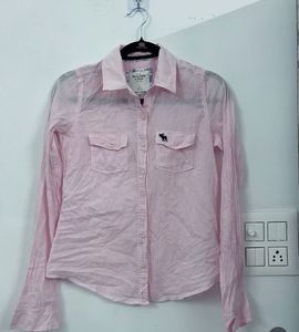 Abercrombie & Fitch Pink Striped Button-Up Shirt