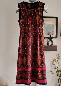 Designer silk printed dress