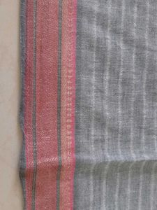 Striped Grey Dupatta with Tassels
