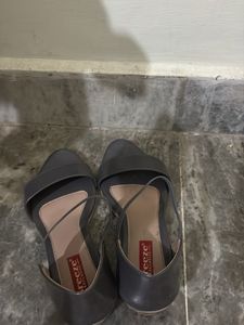 Stylish Grey Wedge Sandals