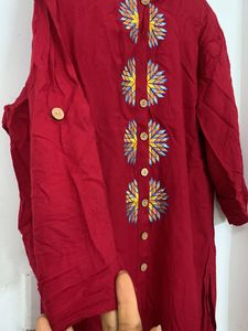 Red Kurta, Size-L,M, Excellent Condition., Cotton