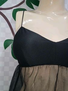 (1439)Black Babydoll Lingerie Top