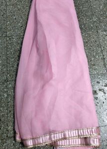 Elegant Pink Saree and Blouse Set
