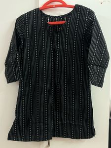 Black Striped Short Kurti