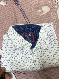White Printed Shirt At Good Condition