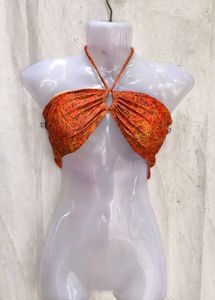 15138. Unique Halter Bikini Top