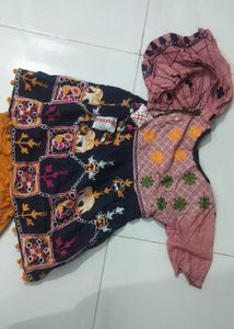 girls women kedia pink yellow colour