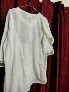 White Kurta with Black Embroidery