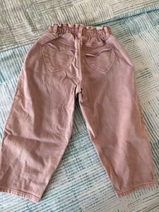 High Waisted Pink Denim Pants