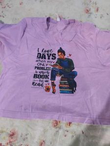 Graphic  crop Tee - I Love Books